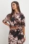 Brown mocha tie dye cropped shirt