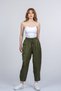 Women's Summer Khaki Orielle Elastic Waist Ankle Length Trousers Stylish Daily Comfortable 30388 - 2
