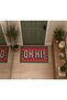 Aura Series – Oh Hi! Written Retro Patterned Red Green Checkered Woven Base Decorative Carpet Aura8 - 3