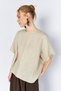 Women's Natural Crew Neck Linen Shirt with Tie Detail on the Back - 2
