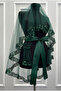 Emerald Green Bridal Veil Set, Sparkling Sequins and Sequin Embroidery, Henna Night Veil, Bridal Veil