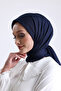 Plain Stitched Cheesecloth - Women's Headscarf |   Embroidery Writing Flat India 100X100 cm - 4