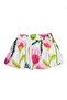 Girl's Pink Floral Patterned Elastic Waist Balloon Skirt 2-8 Years Mix