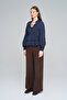 Women's Striped Judge Collar Shirt with Ruffled Hem - 4