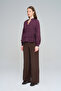 Women's Striped Judge Collar Shirt with Ruffled Hem - 4
