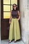 Women's Oil Green Belted Pleated Wide Leg Loose Pants