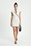 Women's Cindy Shorts Lined Contrast Piping Mini Woven White Dress - 2