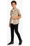 Boy's Restudio Written Snap Closure Shirt T-Shirt with Jeans Trousers Triple Beige Color Stylish Set - 2