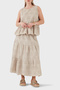 Cotton Relaxed Fit Embroidered Midi Skirt Skirt 2511 - 4