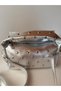 Women's Silver Studded Handbag with Troc Detail, Baguette Shoulder Bag, Soft Leather Look Stylish Bag - 5