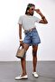 Blue Straight Cut Denim Shorts 1511 - 3