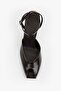Women's Estelia Black Leather Heeled Shoes - 3