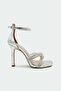 Guide Stone Knot Detailed Women's Silver Heeled Shoes - 5