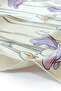 Camel Ecru Floral Patterned Silk Scarf - 2