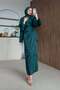Hasret Satin Evening Dress Emerald - 3