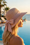 Women's Straw Summer Hat with Bow Detail - 2