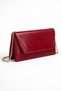 The Moiss Burgundy Bag Leather-Look Chain Strap Women's Hand and Shoulder Bag - Stylish Portfolio Clutch
