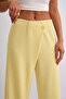 High Waist Button Detailed Wide Leg Stylish Comfortable Women's Trousers - 3