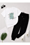 Soft Floral Pattern Print Detailed T-Shirt Tracksuit Set