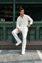 Sonora 100% Cotton White Oversize Crinkle Men's Top and Bottom Set - 7
