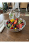 Glass Salad Bowl Single Large Size 2800 ml Round Presentation Bowl Preparation Bowl - 3