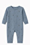 Isyis Baby Mushroom Patterned Snap Fastener Long Sleeve Jumpsuit - 2