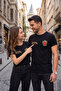Unisex Anthracite Göktürkçe T-Shirt with Turkish Writing and Turkish Emblem, Crew Neck - 2