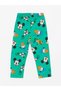 Lcw Baby Green Polo Collar Long Sleeve Mickey Mouse Printed Baby Boy Pajama Set - 4