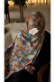 Cotton Garden Pattern Shawl-Orange - 6