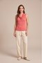 Blouse Salmon Color Collar Buttoned Sleeveless Sandy Fabric Tank Top |   Women's Daily Casual - 4