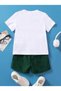 Vintage Printed Children's Cotton T-Shirt Shorts Set - 2