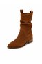 Mona Women's Western Cowboy Heeled Genuine Suede Leather Suede Laser Cut Perforated Boots C322 - 2