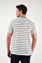 Striped men's t-shirt 4039 ecru-indigo striped - 5
