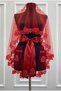 Red Bridal Veil Set, Glass Beads and Pearl Decorations, Henna Night Veil Face Cover Set 6 Pieces - 3