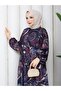 Vine Pattern Button Detailed Mevlana Cut Dress - 6