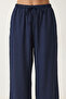 Wide Leg Summer Trousers with Pockets Lub0343 Dark Blue - 5