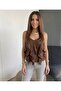 New Season Tencel Fabric Strappy Ruffled Blouse - 3