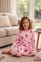 Sea-Themed Pink Color 100% Cotton Girls' Pajama Set - 2