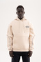 Men's Reflective Detailed Hooded Sweatshirt Light Beige