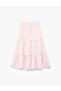 Elastic Waist Layered Detailed High Waist Pleated Midi Skirt - 3