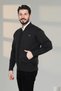 Anthracite Men's Dad and Middle-Aged Knitwear Steel Knit Lined Plain Acrylic Zipper Pocket Dad Cardigan - 2
