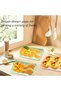 4 Colors Big Rectangular Dinner Plates Unbreakable Wheat Straw Plates, Reusable Durable Lightweight Salad Plate - 2