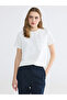Crew Neck Blouse with Floral Appliqué
