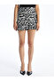 Women's A-Line Patterned Skirt with Zippered Waist - 2