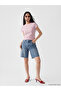 High Waist Bermuda Fit Women's Jean Shorts