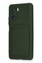 Ilkeshop New Redmi K40 Pro Case Kelvin Silicone with Business Card Holder - (103641) Dark Green - 3