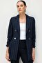 Drawstring Sleeve Striped Patterned Jacket