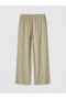 Two Mt Shop Quality Lcw Modest Beige Plain Loose & Wide-Legged Women's Trousers - 6