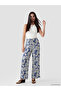 Nevavm Women's Patterned Trousers with Elastic Waist