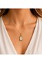 Stainless Steel Gold Silver Rose Elegant Rose Motif Women's Necklace - 3